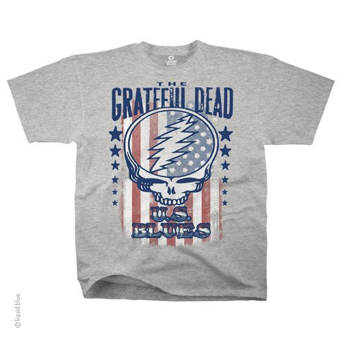 Grateful Dead - U S Blues Heather Gray T Shirt